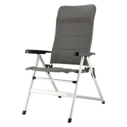 Travellife Silla camping plegable de lujo Ancona Comfort gris oscuro