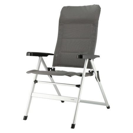 Travellife Silla camping plegable de lujo Ancona Comfort gris oscuro