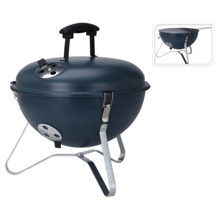 ProGarden Barbacoa con forma esférica azul oscuro 37 cm