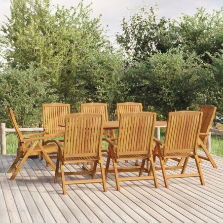 vidaXL Juego de comedor para jardín 9 piezas madera maciza de teca