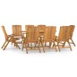vidaXL Juego de comedor para jardín 9 piezas madera maciza de teca vidaXL Juego de comedor para jardín 9 piezas madera maciza de teca