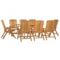 vidaXL Juego de comedor para jardín 9 piezas madera maciza de teca vidaXL Juego de comedor para jardín 9 piezas madera maciza de teca