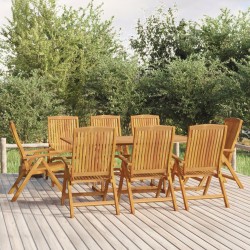 vidaXL Juego de comedor para jardín 9 piezas madera maciza de teca