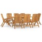 vidaXL Juego de comedor para jardín 9 piezas madera maciza de teca vidaXL Juego de comedor para jardín 9 piezas madera maciza de teca