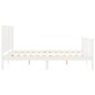 vidaXL Estructura de cama matrimonio con cabecero madera maciza blanco vidaXL Estructura de cama matrimonio con cabecero madera maciza blanco