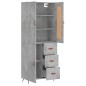 vidaXL Aparador alto madera contrachapada gris hormigón 69,5x34x180 cm