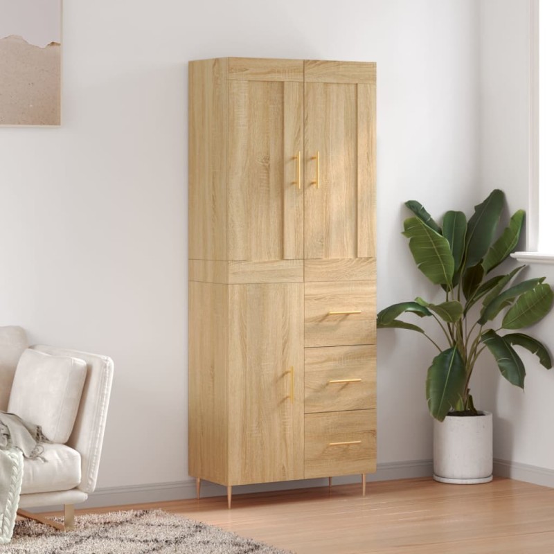 vidaXL Aparador alto madera contrachapada color roble 69,5x34x180 cm vidaXL Aparador alto madera contrachapada color roble 69,5x34x180 cm