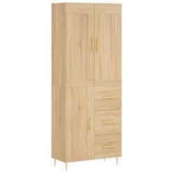 vidaXL Aparador alto madera contrachapada color roble 69,5x34x180 cm