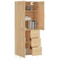vidaXL Aparador alto madera contrachapada color roble 69,5x34x180 cm vidaXL Aparador alto madera contrachapada color roble 69,5x34x180 cm
