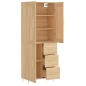 vidaXL Aparador alto madera contrachapada color roble 69,5x34x180 cm vidaXL Aparador alto madera contrachapada color roble 69,5x34x180 cm