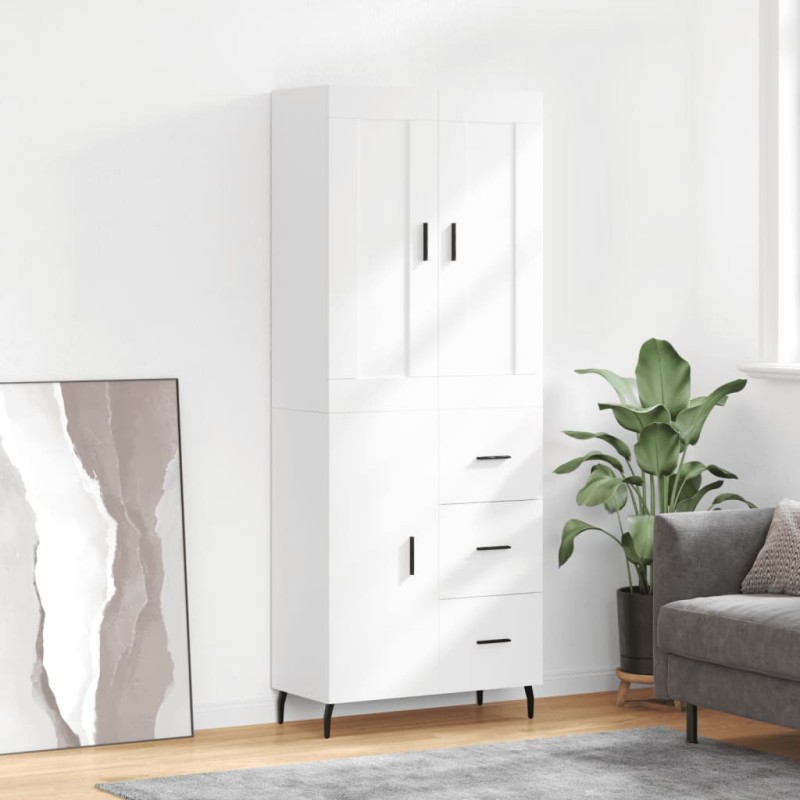 vidaXL Aparador alto madera contrachapada blanco 69,5x34x180 cm vidaXL Aparador alto madera contrachapada blanco 69,5x34x180 cm