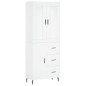 vidaXL Aparador alto madera contrachapada blanco 69,5x34x180 cm vidaXL Aparador alto madera contrachapada blanco 69,5x34x180 cm