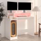vidaXL Escritorio LED madera contrachapada blanco brillo 97x45x90 cm vidaXL Escritorio LED madera contrachapada blanco brillo 97x45x90 cm
