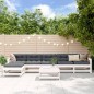 vidaXL Juego de muebles de jardín 7 pzas madera maciza de pino blanco 