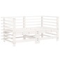 vidaXL Juego de muebles de jardín 7 pzas madera maciza de pino blanco vidaXL Juego de muebles de jardín 7 pzas madera maciza de pino blanco