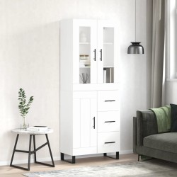 vidaXL Aparador alto madera contrachapada blanco 69,5x34x180 cm 