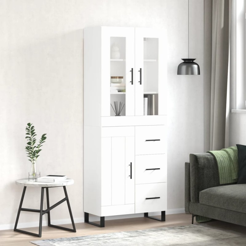 vidaXL Aparador alto madera contrachapada blanco 69,5x34x180 cm vidaXL Aparador alto madera contrachapada blanco 69,5x34x180 cm