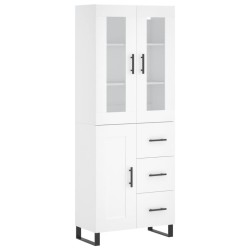 vidaXL Aparador alto madera contrachapada blanco 69,5x34x180 cm 