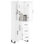 vidaXL Aparador alto madera contrachapada blanco 69,5x34x180 cm vidaXL Aparador alto madera contrachapada blanco 69,5x34x180 cm