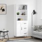 vidaXL Aparador alto madera contrachapada blanco 69,5x34x180 cm vidaXL Aparador alto madera contrachapada blanco 69,5x34x180 cm