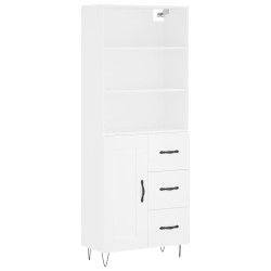vidaXL Aparador alto madera contrachapada blanco 69,5x34x180 cm