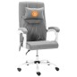 vidaXL Silla de oficina de masaje de tela gris vidaXL Silla de oficina de masaje de tela gris