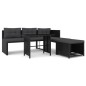 vidaXL Set de muebles de jardín 4 piezas ratán sintético negro