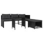 vidaXL Set de muebles de jardín 4 piezas ratán sintético negro