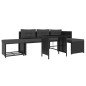 vidaXL Set de muebles de jardín 4 piezas ratán sintético negro