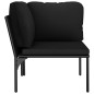 vidaXL Juego de muebles de jardín 6 piezas con cojines PVC negro vidaXL Juego de muebles de jardín 6 piezas con cojines PVC negro