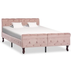 vidaXL Estructura de cama de terciopelo rosa 120x200 cm
