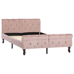 vidaXL Estructura de cama de terciopelo rosa 120x200 cm