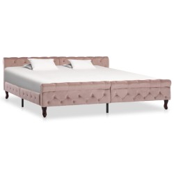 vidaXL Estructura de cama de terciopelo rosa 200x200 cm