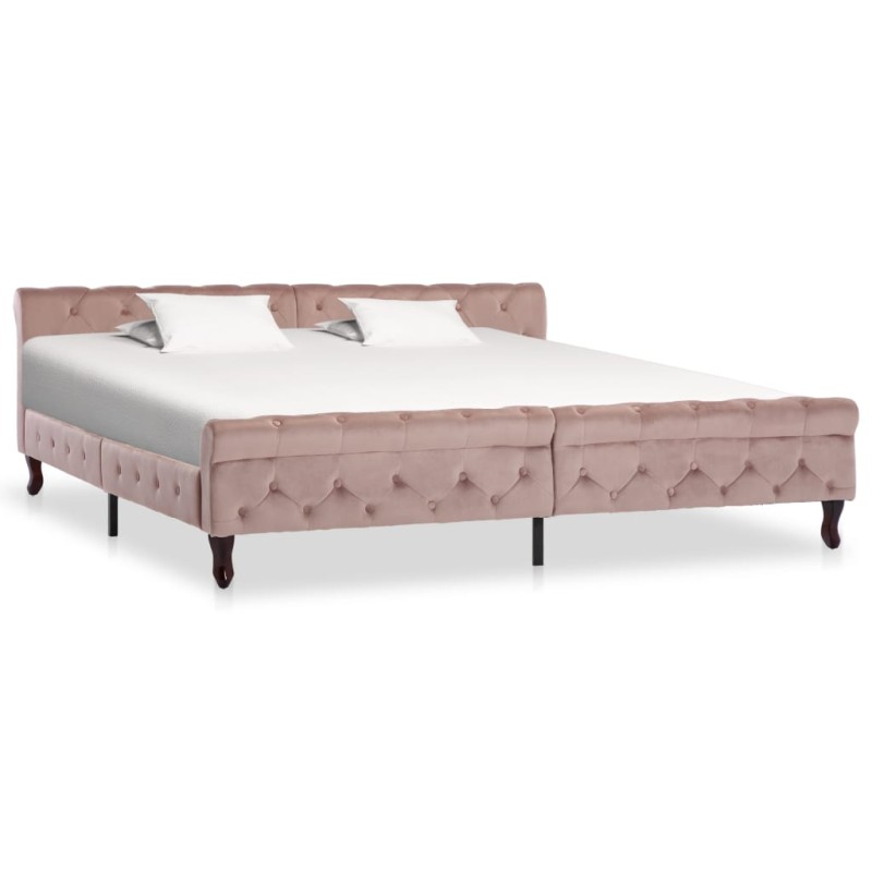 vidaXL Estructura de cama de terciopelo rosa 200x200 cm vidaXL Estructura de cama de terciopelo rosa 200x200 cm