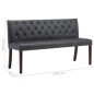 vidaXL Banco de piel de ante artificial gris 148,5 cm vidaXL Banco de piel de ante artificial gris 148,5 cm
