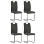 vidaXL Sillas voladizas de comedor 4 unidades cuero sintético gris