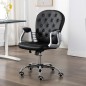 vidaXL Silla de oficina giratoria de cuero sintético negro vidaXL Silla de oficina giratoria de cuero sintético negro