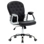 vidaXL Silla de oficina giratoria de cuero sintético negro vidaXL Silla de oficina giratoria de cuero sintético negro
