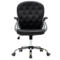 vidaXL Silla de oficina giratoria de cuero sintético negro vidaXL Silla de oficina giratoria de cuero sintético negro