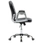 vidaXL Silla de oficina giratoria de cuero sintético negro vidaXL Silla de oficina giratoria de cuero sintético negro