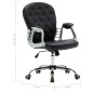 vidaXL Silla de oficina giratoria de cuero sintético negro vidaXL Silla de oficina giratoria de cuero sintético negro