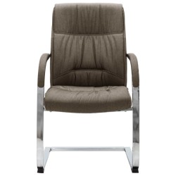 vidaXL Silla de oficina voladiza de tela gris taupe