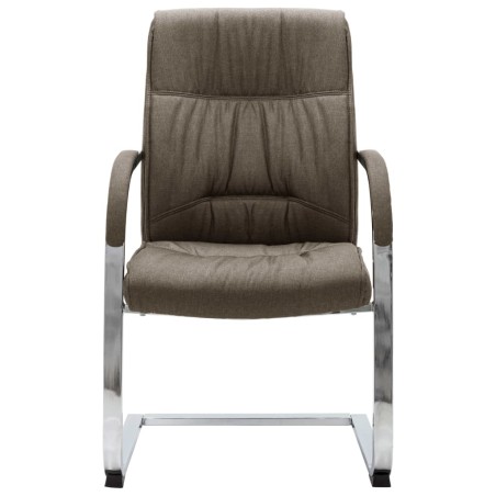 vidaXL Silla de oficina voladiza de tela gris taupe
