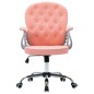 vidaXL Silla de oficina giratoria de cuero sintético rosa vidaXL Silla de oficina giratoria de cuero sintético rosa