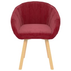 vidaXL Silla de comedor terciopelo rojo vino tinto