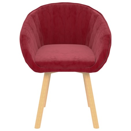 vidaXL Silla de comedor terciopelo rojo vino tinto
