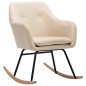 vidaXL Silla mecedora de tela crema