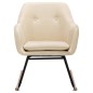 vidaXL Silla mecedora de tela crema