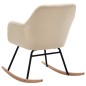 vidaXL Silla mecedora de tela crema