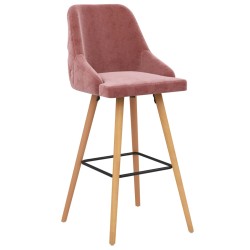 vidaXL Taburetes de cocina 2 unidades terciopelo rosa